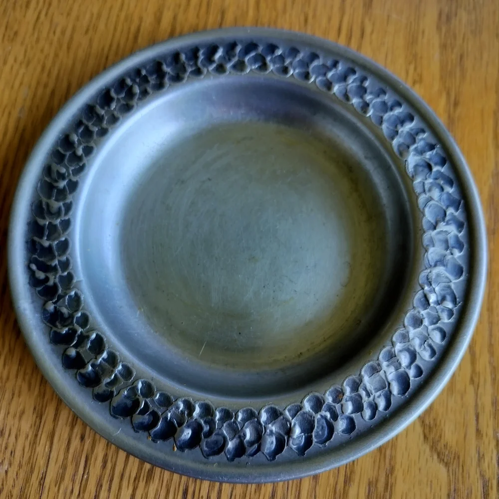 Vtg Mid-Century Perletinn Pewter Dish, Norway 5.5
